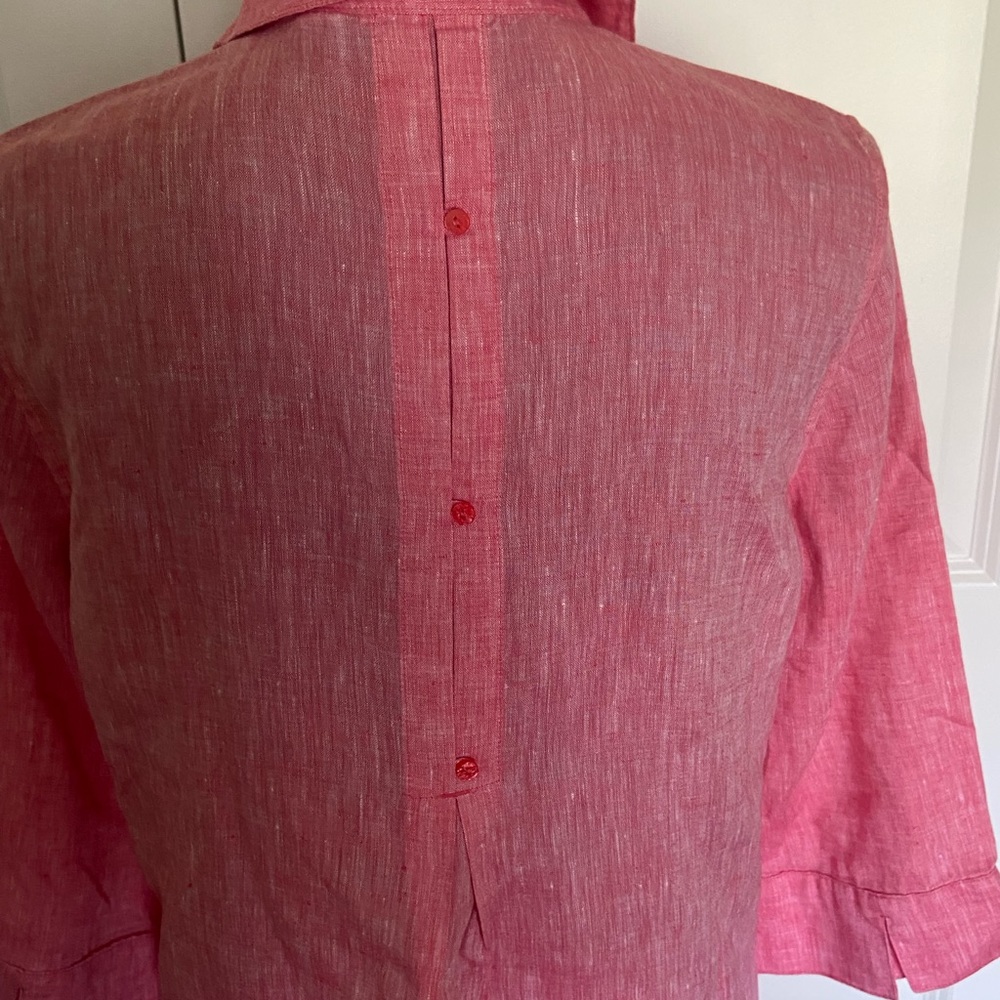 CHICO’S Size 0 Linen tunic.  So cool and breezy. tangerine color.  EUC - Picture 5 of 7